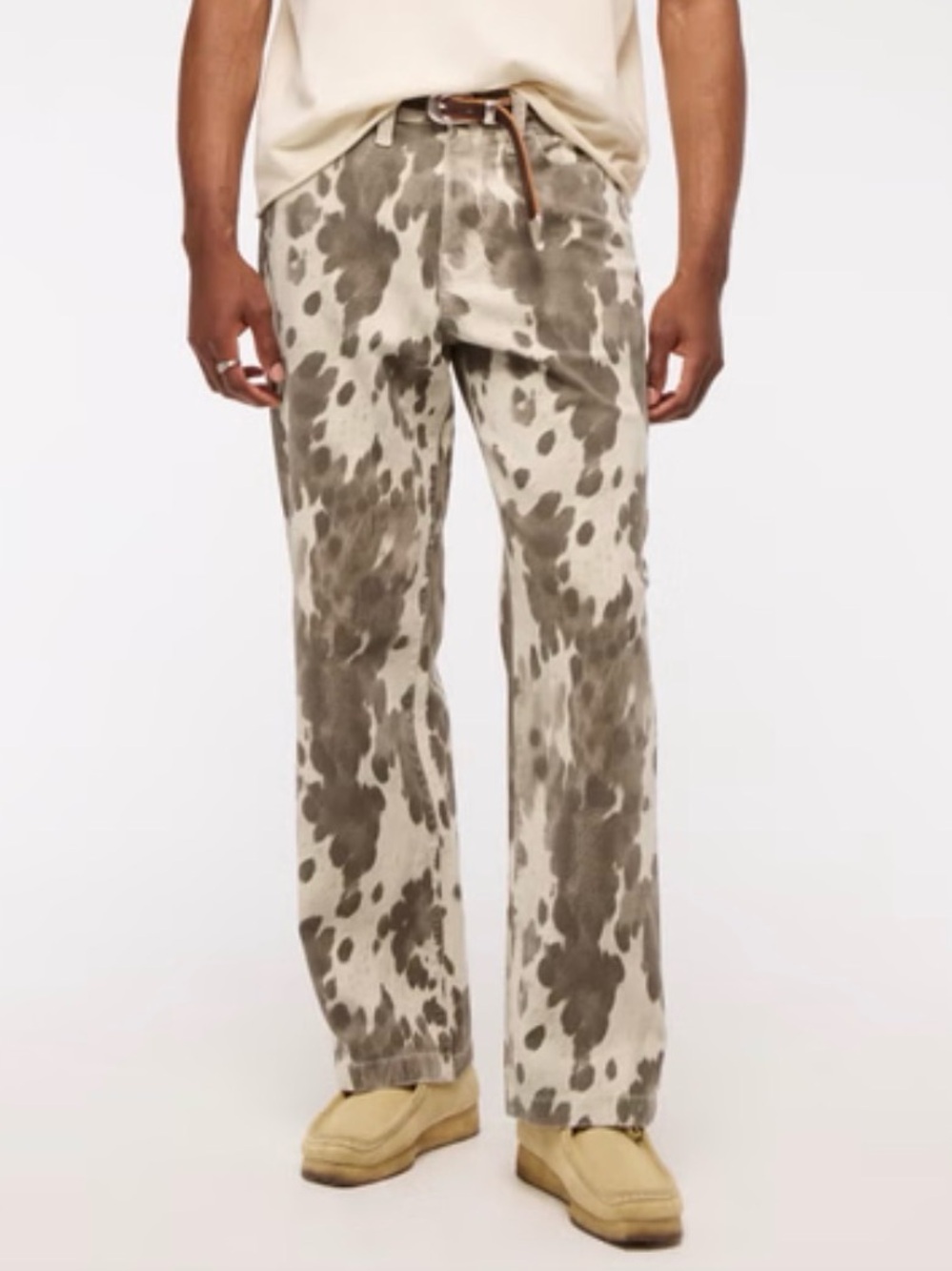 Abercrombie & Fitch Baggy 5-Pocket Pant Cream Pattern Men’s 28x30 All Season NWT